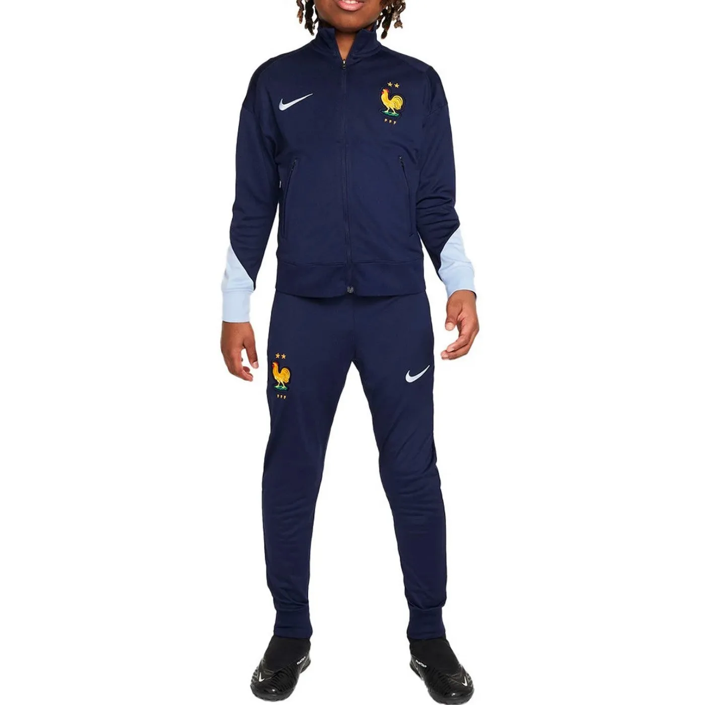 Kids - France training presentation soccer tracksuit 2024/25 navy - Nike